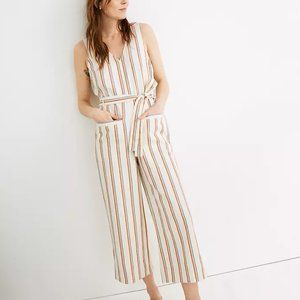 Madewell Double Stripe Tie Waist Pull-On Jumpsuit